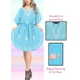 thumbnail image 2 of HAPPY BAY Women's Summer Loungewear Solid Casual Relaxed Caftan Knee Length Cover Up Dresses for Women 2X-3X Sky, Embroidery, 2 of 6