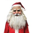 thumbnail image 2 of 2024 Christmas Full Beard Wrinkled Santa Claus Mask with Hat Xmas Party Cosplay Costume Halloween Fancy Dress Props, 2 of 5