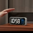 thumbnail image 3 of 1 Set Alarm Clock 5 Gears Volume/Brightness Voice Control Snooze Glow-in-the-dark 1200mAh Temperature Humidity LED Clock for Home, 3 of 8