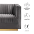 thumbnail image 2 of Modway Sanguine 5-Piece Channel Tufted Performance Velvet Right-Facing Modular Sectional Sofa in Gray, 2 of 10