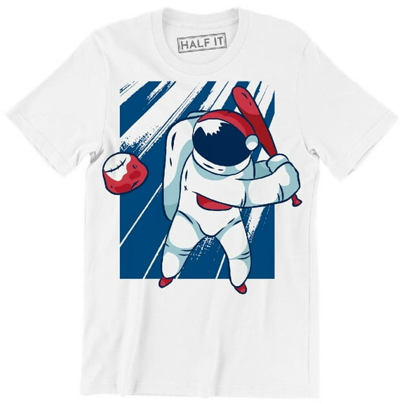 Funny Astronaut Playing Baseball In Space About To Hit A Meteorite T-Shirt