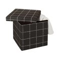 thumbnail image 2 of 15 Inch Pouf de Rangement Pliant noir blanc, 2 of 3