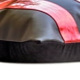 thumbnail image 2 of The HomeCentric Pillow Cover Pillow Cover Pack of 2 18x18 inch (45x45 cm) Black Luxury Black Throw Pillow Cover Faux Leather Square Pillow Cover Metallic Leather Striped Color Blocking-Alternating Red, 2 of 3