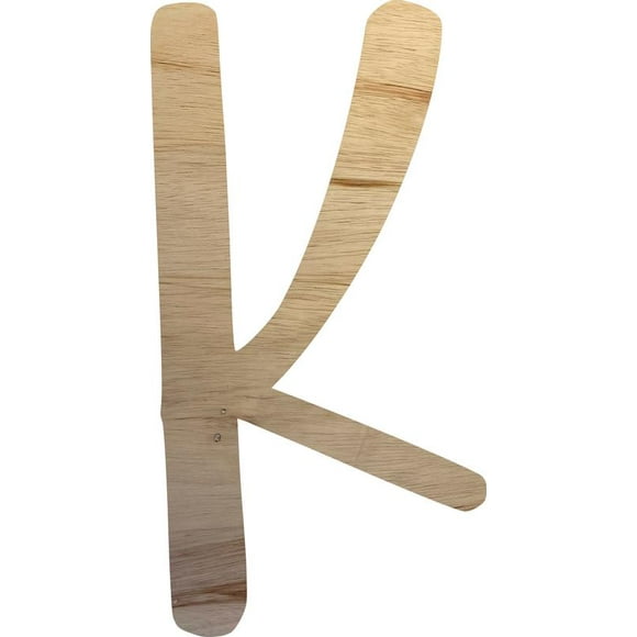 Blank Wooden Craft Letter K, Unfinished 8'' Tall Wood Alphabet Letter, Wall Hanging Hometown