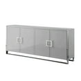 thumbnail image 3 of Ailani Light Grey Sideboard/Buffet - 4 Doors, Polished Chrome Handle and Leg Tip, 2 Adjustable Shelves, 3 of 10