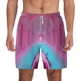 thumbnail image 3 of Uemuo Pink Shark Pool Fantasy Pattern Mens Swim Trunks Quick Dry Board Shorts with Mesh Lining, Stretch Beach Shorts Quick Dry No-Chafing Board Shorts-Medium, 3 of 9