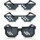 thumbnail image 1 of lote De 3 Lunettes De Soleil En Verre Pour Homme Et Femme Motif Mosaque 8 Bits Noir, Noir, Carr, 1 of 5