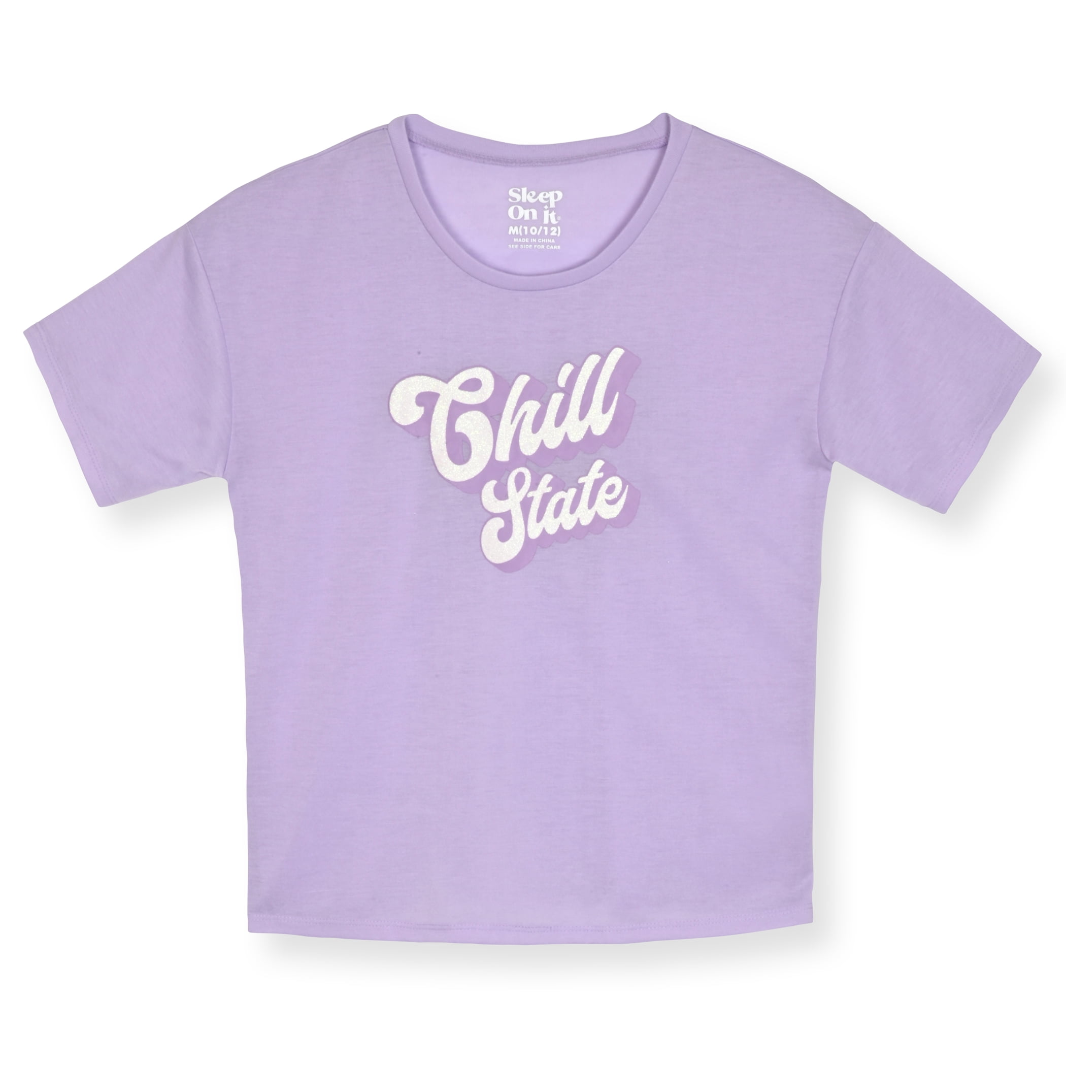 Sleep On It Girls Short Sleeve Top & Pant, 2-Piece Lounge Sleep Set, Sizes 7-16