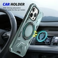 thumbnail image 2 of Ancove for iPhone 15 Pro Magnetic Case [Compatible with Mag Safe],Heavy Duty Ring Holder [Kickstand] Military Grade Drop Protection Case Cover for Apple iPhone 15 Pro,Green, 2 of 8