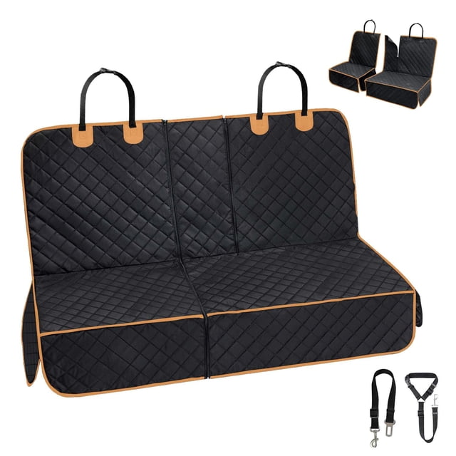 Funda de asiento de coche para perros FURRYFECTION 4 en 1, impermeable, negra