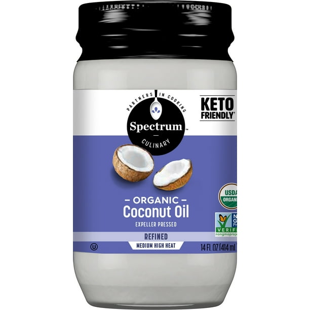 Spectrum Culinary Organic Refined Coconut Oil, 14 Ounce Jar Walmart