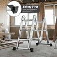 Gymax 12 Ft Folding Step Ladder 7-in-1 Aluminium Alloy Extension Ladder Max Load 330 Lbs