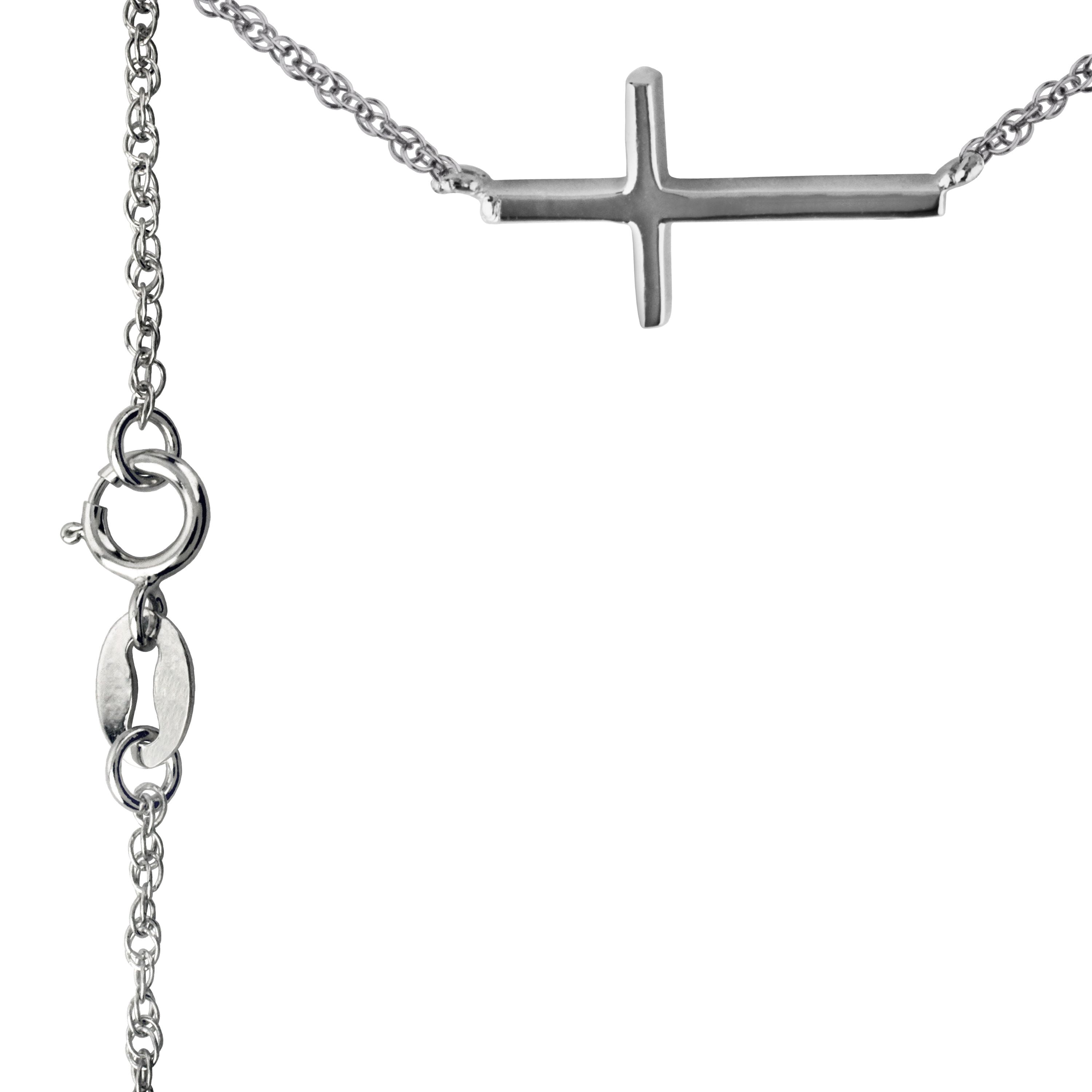 Brilliance Fine Jewelry Sterling Silver Cross Necklace