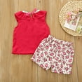 thumbnail image 3 of Fesfesfes Toddler Kids Baby Girls Summer Sleeveless Bowknot Top Floral Shorts Clothes Set, 3 of 8