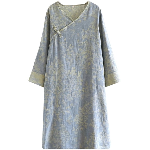 Women's Dressing Gowns Cotton Kimono Robe Wrap Yukata Kimono Pajamas Lightweight Robes Ladies Bathrobe Loose Comfy Sleepwear