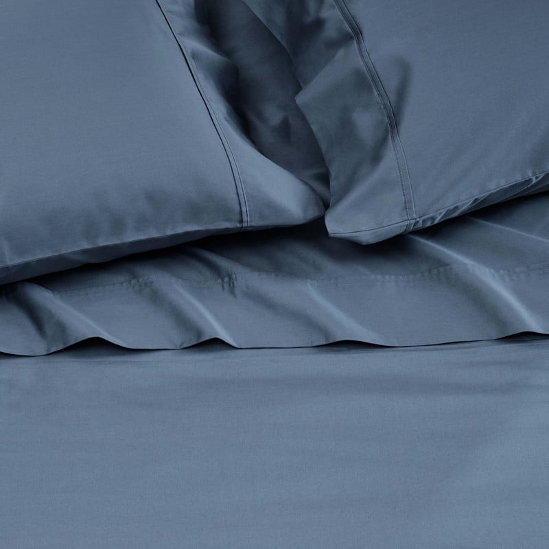 Superior Apus 100% Cotton 15" Deep Pocket Sheet Set, Queen, Denim Blue