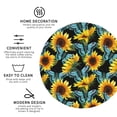 thumbnail image 3 of Disketp Blue Batterflies Sunflower Funny Coasters,4 Pcs Leather Coasters with Holder, Perfect Housewarming Hostess Gifts,Protect Furniture from Water Marks Scratch and Damage-Round Shape, 3 of 6