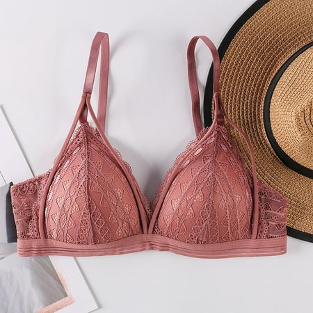 

Rovga Lingerie For Women Floral Lace Print Push Up Solid Vest Top Bra Lady Casual Sleepwear Underwear Ladies Bra Comfort Underwear