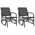 thumbnail image 3 of vidaXL Garden Glider Chairs 2 pcs Brown 24"x29.9"x34.3" Textilene&Steel, 3 of 14