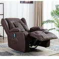thumbnail image 4 of BEST GIFT!PU Recliner Chair Single Sofa, Eight Point Massager Function and Heated Adjustable Home Theater Single Recliner Suitable for the Elderly Vibration Massage Manual Remote Control Brown, 4 of 9