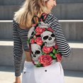 thumbnail image 7 of Balery Skull and Roses Vintage Canvas Backpack for Men and Women - Large Capacity, Durable Travel Laptop Bag for School, Work, Hiking, and Outdoor Activities, 7 of 7