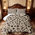 thumbnail image 2 of Manfei Cartoon Cute Bow Quilt Full,Brown Leopard Print Full Bedspread Sets,3pcs,1 Coverlet and 2 Pillowcases, 2 of 7