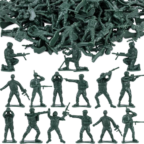 Figuras de plástico MCPINKY de Toy Soldiers para hombre, 100 unidades, de color verde