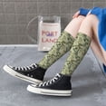 thumbnail image 6 of Picia Women Crew Soft Moisture-wicking Socks Tropical Plants Green Pattern Design Cotton Socks, One Size fit All, 6 of 9