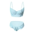 thumbnail image 5 of Bigersell Woman Underwear Cotton Clearance Womens Underwear Cheeky Briefs Panty Style P-333 Polyester Bikini Panties Ladies Thongs Briefs High Waist Women's Panties Sky Blue XL, 5 of 5