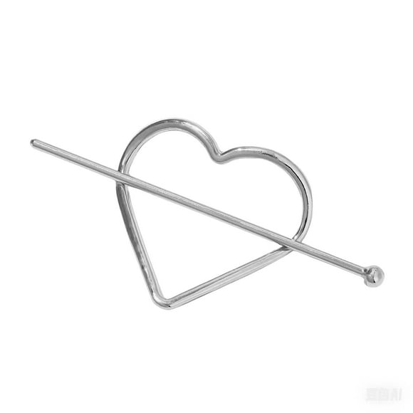 HHBEAUTY Love Heart Hair Slide Clip, Large Heart Hair Clip Vintage Hair Slide Pin Bun Holder Gold Bobby Pin Metal Hair Accessories for Women and Girls