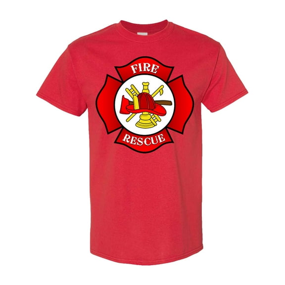 Inktastic Maltese Cross Firefighter T-Shirt