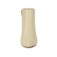 thumbnail image 2 of BLISSFUL STEP Women's Pointed Toe Zipper Stiletto Heels Ankle Boots Beige 9, 2 of 8