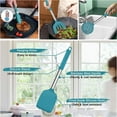 thumbnail image 6 of 17 pcs Silicone Cooking Utensils Set with Holder,Nonstick Heat Resistant Stainless Steel Handle,Blue, 6 of 7