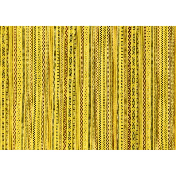 Ahgly Company Indoor Rectangle Abstract Yellow Modern Area Rugs, 2' x 3'