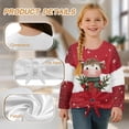 thumbnail image 5 of DISNIMO Christmas Cow Printed Girls Long Sleeve Shirts Lace Up Pullover Tops Casual Crew Neck Tee Shirts Fall Winter Blouse Shirts for 5-12 Years Old Girls, 5 of 8
