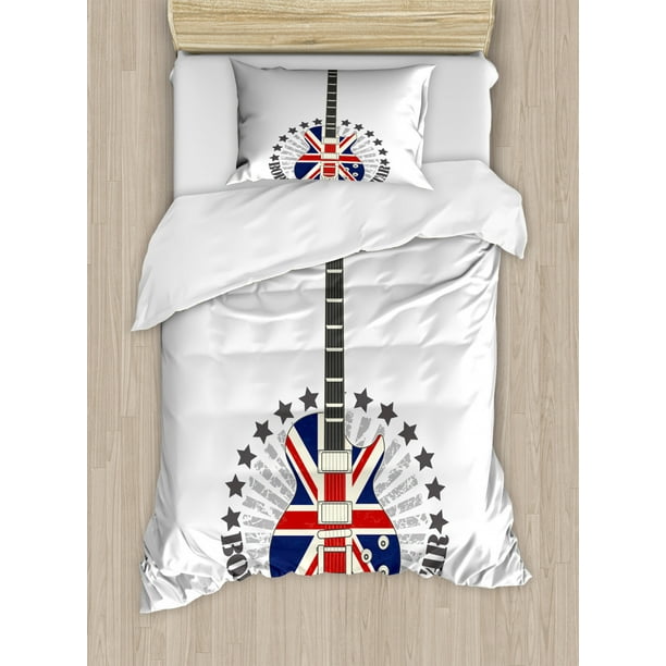 Rock Duvet Cover Set Union Jack Patterned Guitar Stars Design Al Instrument Decorative Bedding With Pillow Shams Red Royal Blue Cream By Ambesonne Com - Royal Blue And Cream Bedding Rock Duvet Cover Set Union Jack Patterned Guitar Stars Design Al Instrument Decorative Bedding With Pillow Shams Red Royal Blue Cream By Ambesonne Com - Royal Blue And Cream Bedding