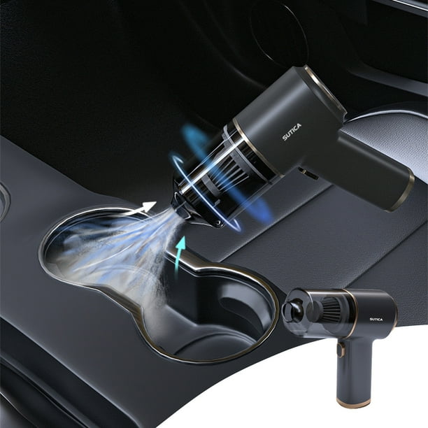 Aspiradora de mano para coche | Potente succión de 9 kPa | Uso en seco y húmedo | Diseño portátil inalámbrico con carga USB | Incluye juego de boquillas para pelos y residuos de mascotas