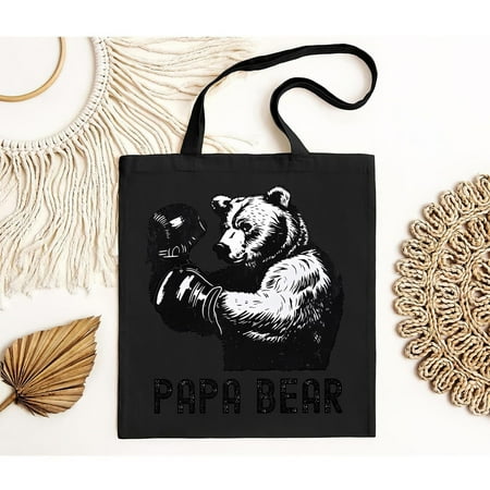 vintage Papa Bear Tote Bag  Dad Boxing Bag  Bear with Boxing Gloves   Fun Unique Dad-TH22149