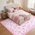 thumbnail image 2 of HIWEAVER Pink 10' x 13' Area Rug for Living Room Bedroom Washable Scalloped Bordered Floral Pattern Non Slip Indoor Carpet Room Decor, 2 of 8