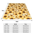thumbnail image 3 of Honeii Brown Leaf Pattern Sunflower Print Fleece Blanket - Throw Blanket for Bed, Sofa, Couch, Camping, and Travel , Microplush Ultra Soft Warm Blanket-50"x40", 3 of 7