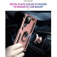 thumbnail image 3 of Military Grade Drop Impact for Samsung Galaxy S22 Ultra Case Galaxy S22 Ultra 5G Case 360 Metal Rotating Ring Kickstand Holder  Shockproof Case for Galaxy S22Ultra Phone Case (Rose Gold), 3 of 17