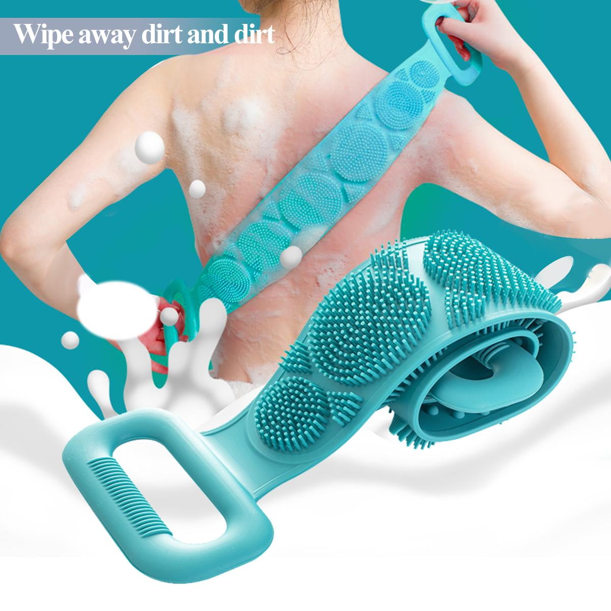 Silicone Back Scrub Bath Shower Silicone Body Brush Silicone Bath Towel Exfoliating Body Brush Belt Wash Body Wash Silicone Body Scrubber Belt Walmart
