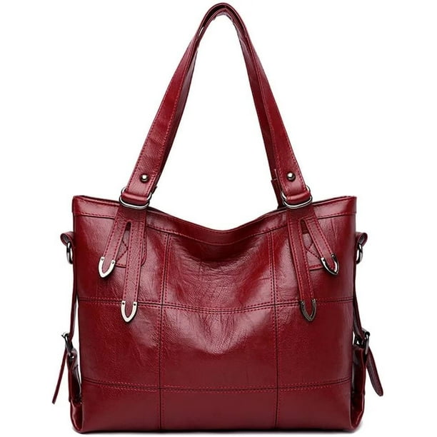 LHSHID Tote Bag for Women Top Handle Handbag Large Capacity Shoulder Bag Leather Crossbody Bag Retro Purse Satchel