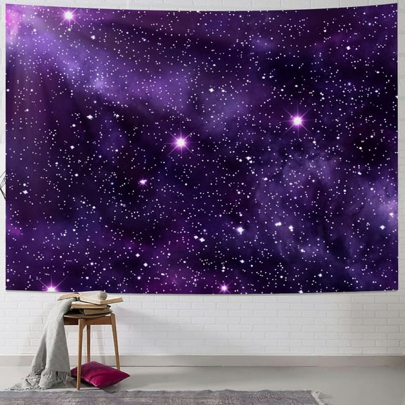 Shiartex  Night Sky Stars Tapestry Dark Purple Starry Cosmic Fantasy Galaxy Girls Women Universe Texture Artwork Art Hanging Bedroom Living Room Dorm Wall Blankets Home Decor 40x30inch