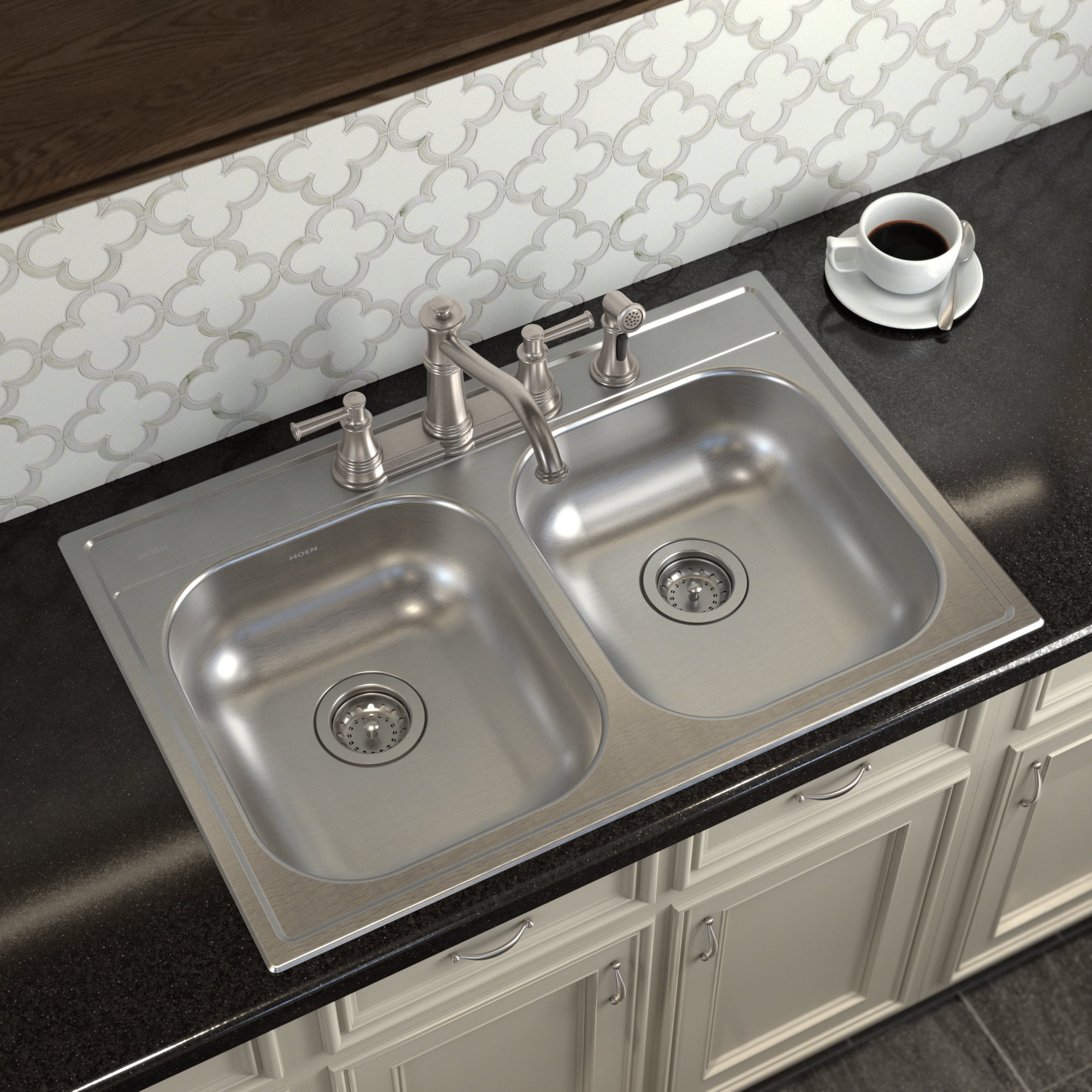 Moen Belfield Spot Resist Stainless Two-Handle Kitchen Faucet