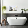 thumbnail image 2 of ZHONGYUTONG Zen Wall Art White Flowers Stones Butterfly Canvas Picture Spa Spiritual Print (28"x42"), 2 of 6