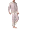 thumbnail image 2 of Susaid Glitter Light Pearl Print Men's Long Sleeve Pajama Set, Two-Piece Button-Down Loungewear PJs Set, Comfortable Sleepwear for Relaxation-Medium, 2 of 7