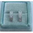 thumbnail image 2 of 2Ct Baguette Lab Created Diamond Women Huggie Hoop Earrings 14K Gold Plated, 2 of 3
