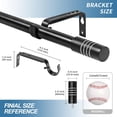 thumbnail image 3 of Urbanest Adjustable Single Curtain Rod Set Zinc Cast With Diamond Beads Beverly Finials – 3/4-Inch Diameter, With Black Rod, 48–84 Inches, 3 of 6