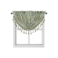 thumbnail image 3 of R64 Set of 2 Panels & 3 Matching Waterfall Valances Sage Color 100% Privacy Blackout Window Curtain for Bedroom Home Décor, 3 of 4